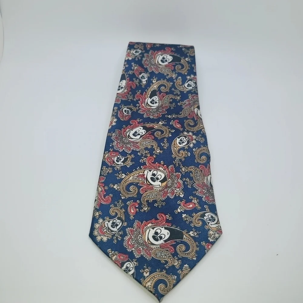 Mickey Mouse red Blue Paisley Men's Tie